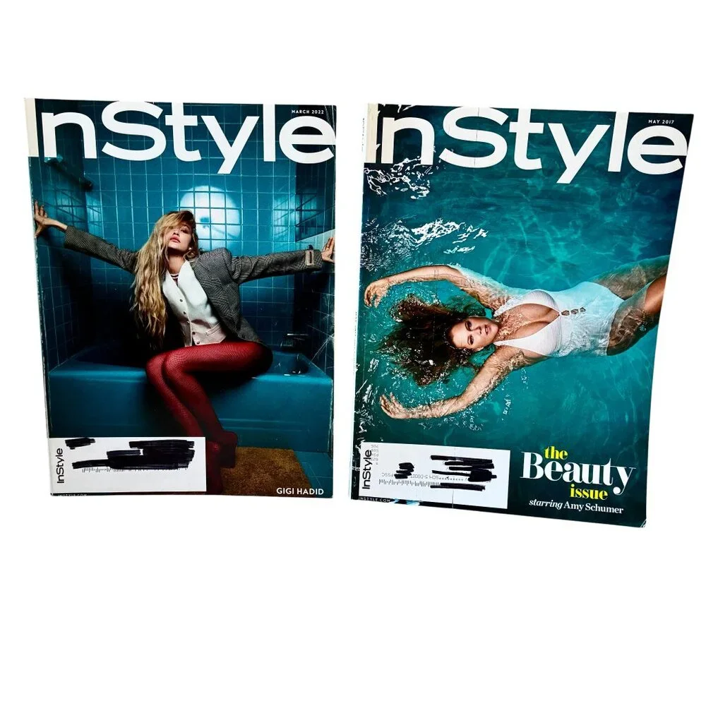 InStyle Magazine 2022 Gigi Hadid + 2017 Amy Schumer Lot of 2 In Style Magazines